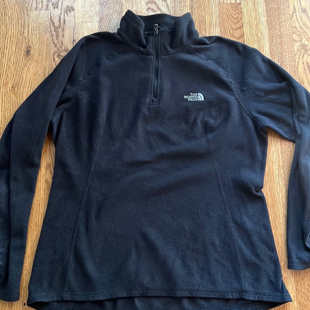 The north face black fleece pull over zip neck 🐻